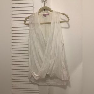 Calypso cotton vneck sleeveless blouse